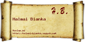 Halmai Bianka névjegykártya